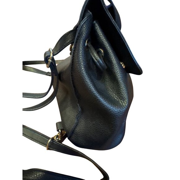 Nanette Lepore Black Faux Leather Backpack Purse Tote Convertible Bag Women's - Picture 2 of 12